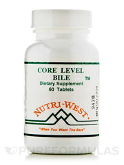 Nutri-West Core Level Bile tablets close-up for daily biliary support.