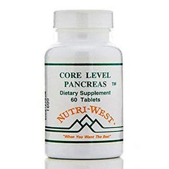 Nutri-West Core Level Pancreas bottle showing 60 tablets for daily digestion support