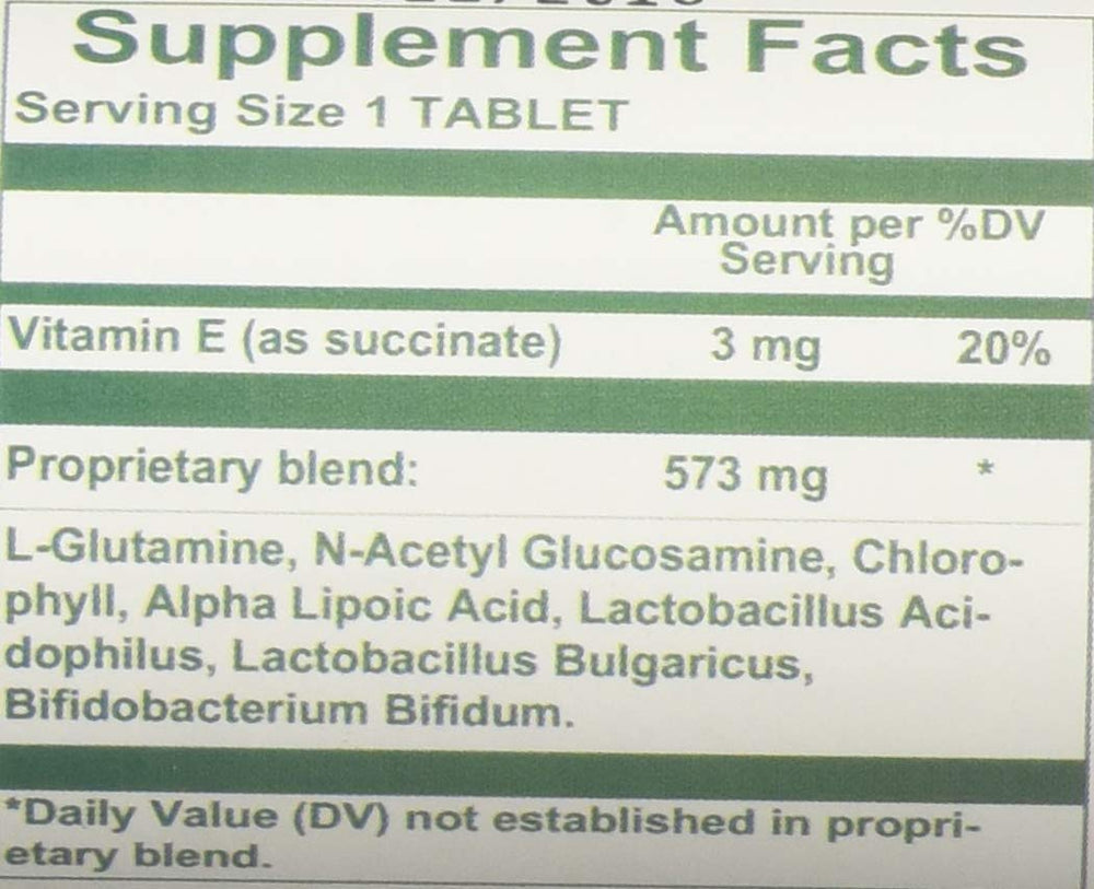 Nutri-West L-Glutamine Plus label close-up highlights 90 tabs for routine.
