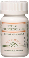 Nutri West Total Pregnenolone bottle front view highlights ease of daily use.