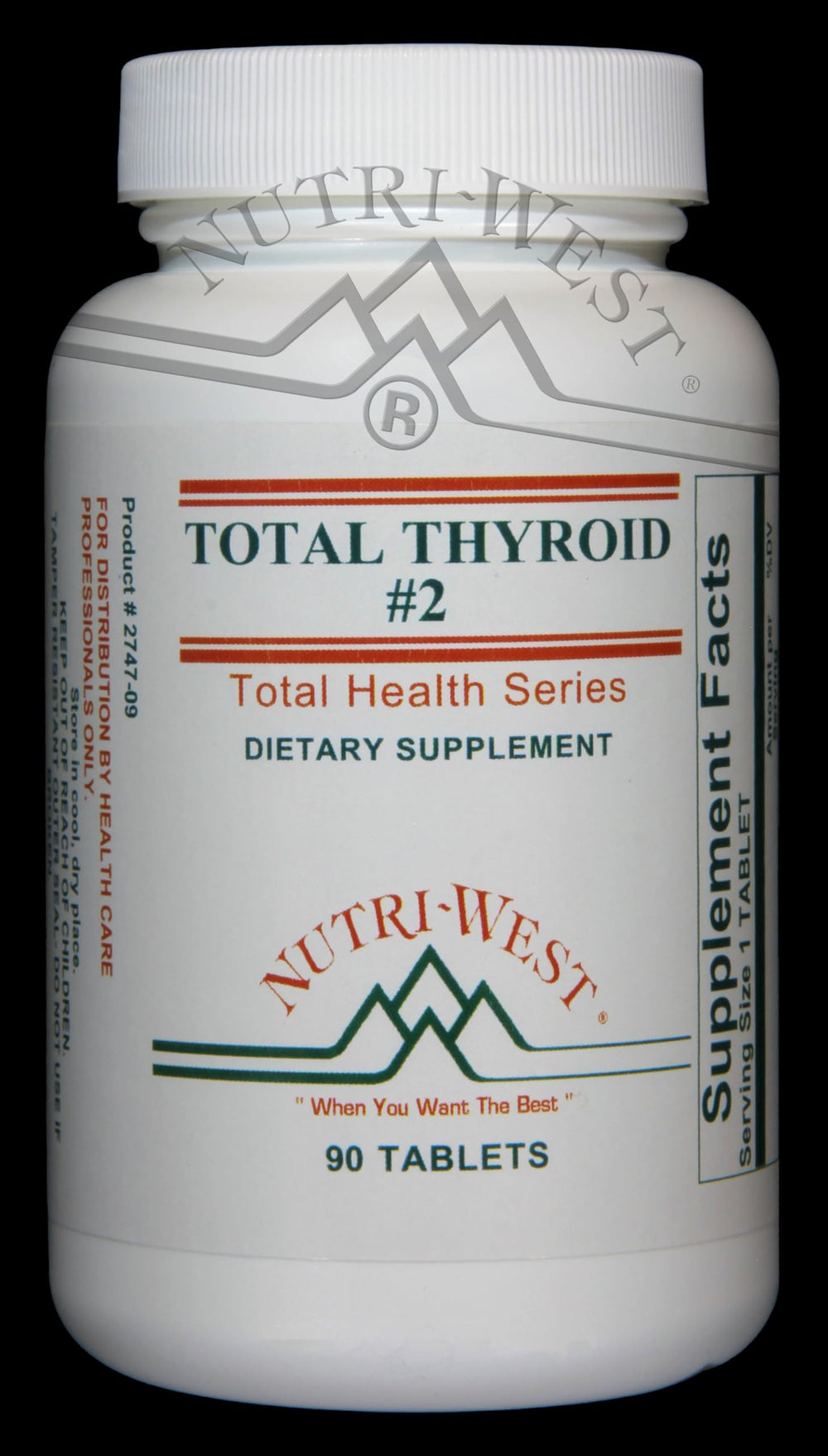 Nutri-West Total Thyroid 2 bottle for convenient daily thyroid support.