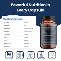 Nutri11 enteric-coated capsules reduce fishy aftertaste for easy digestion.