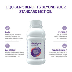 Nutricia Liquigen unflavored liquid on display for versatility