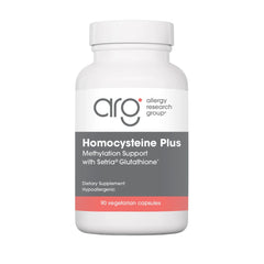 Nutricology Homocysteine Plus bottle with Setria Glutathione showing supplement details