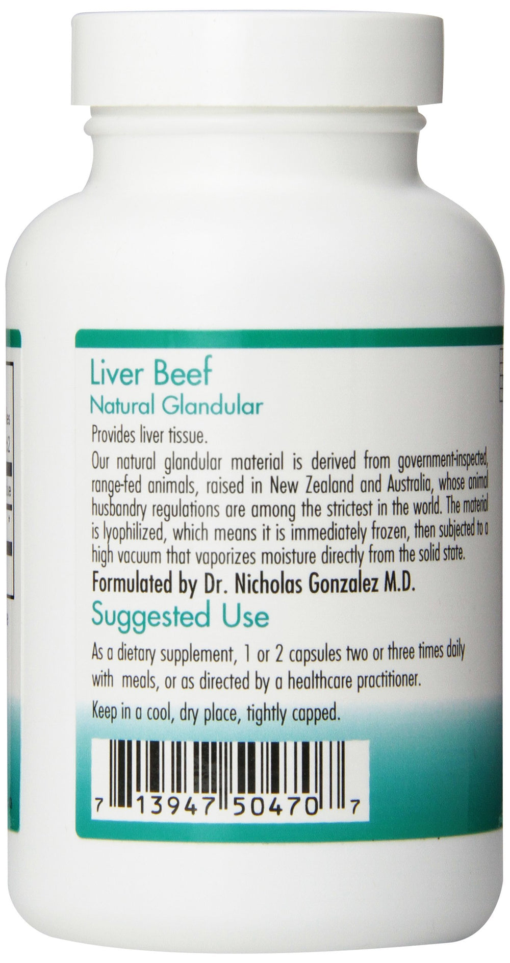 Nutricology Liver Beef VegiCaps capsules closeup for easy swallowing.