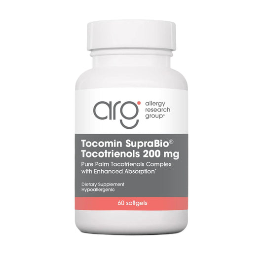 Nutricology Tocomin SupraBio softgels in bottle for convenient daily supplementation.