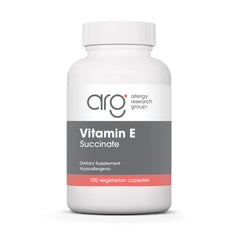 Nutricology Vitamin E Succinate 400 IU bottle with vegetarian capsules for daily antioxidant support.