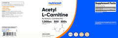 Nutricost Acetyl L-Carnitine powder ready to pour into a shaker.