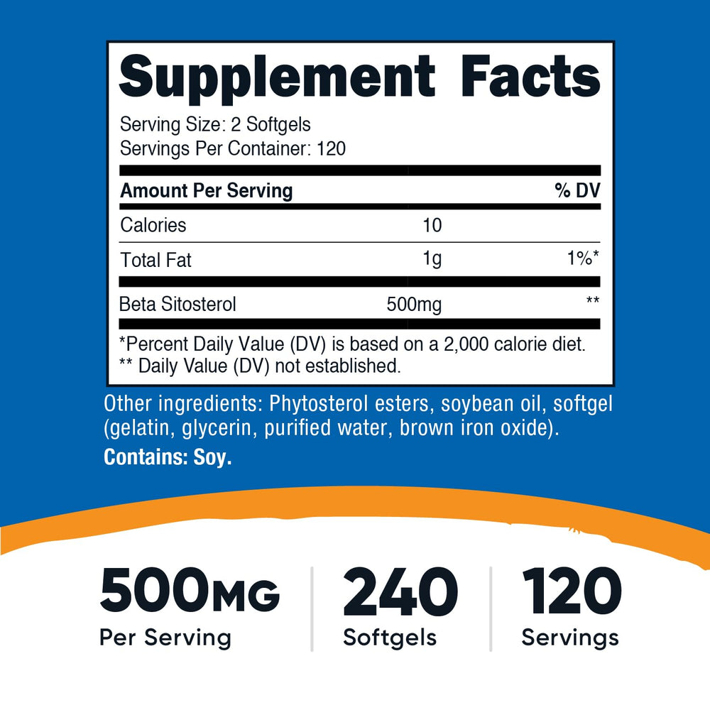 Nutricost Beta Sitosterol 240 softgels cap close-up highlighting capsules