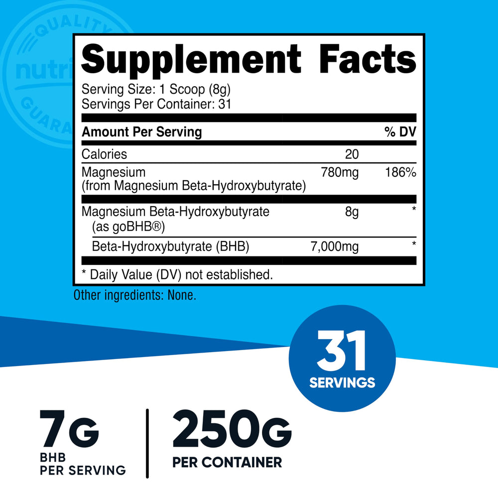 Nutricost BHB salts serving scoop for easy keto portion control