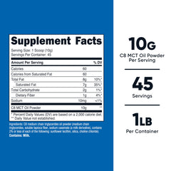 Nutricost C8 MCT Powder scoop for easy, precise serving