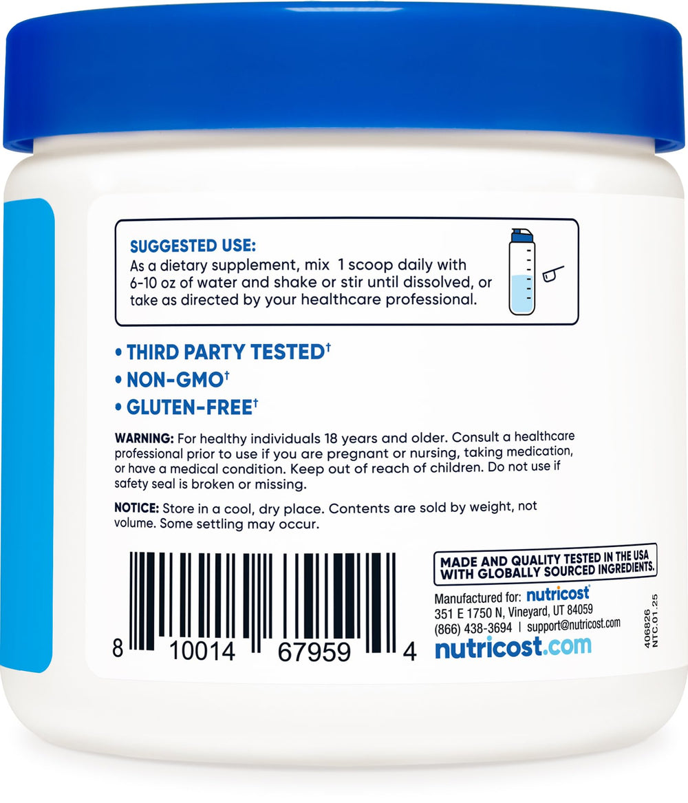 Nutricost Calcium BHB ingredient label shows transparent sourcing.