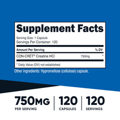 Nutricost Creatine HCl capsules close-up for easy daily supplementation