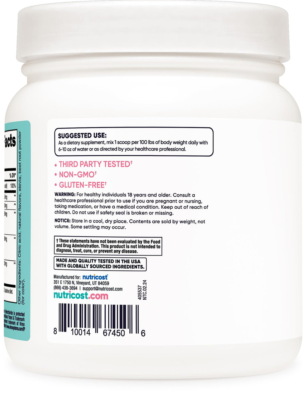 Nutricost micronized creatine powder mixing in a glass of water for quick hydration.