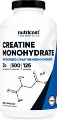 Nutricost Creatine Monohydrate bottle front view for quick identification
