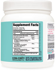 Nutricost Creatine ingredients panel highlights vegetarian, gluten-free formula.