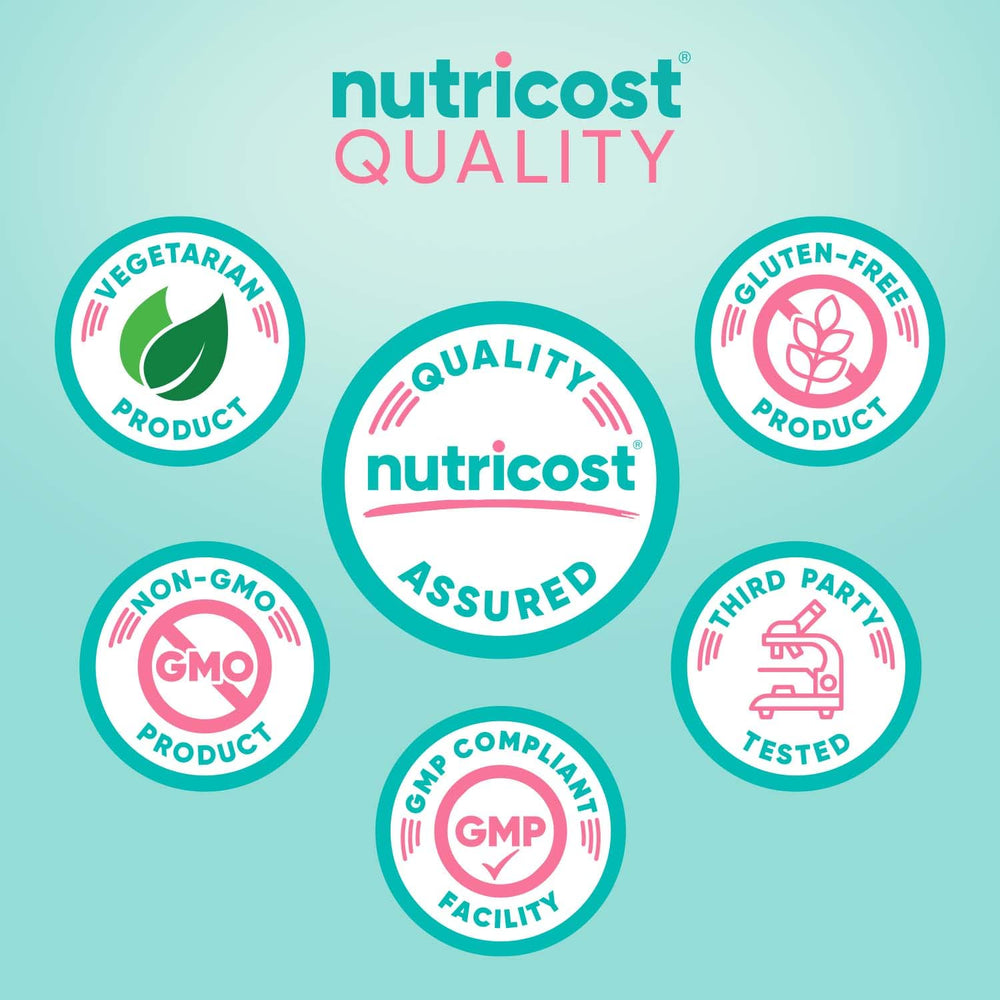 Label close-up showing vegetarian-friendly, non-GMO, gluten-free claims.