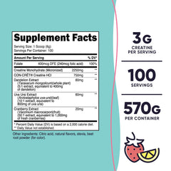 Nutricost Creatine powder scoop with 100 servings for daily workouts.