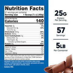 Nutricost Grass-Fed Whey Chocolate bottle back showing label and quality notes