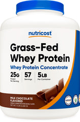 Nutricost Grass-Fed Whey Chocolate bottle front for post-workout protein