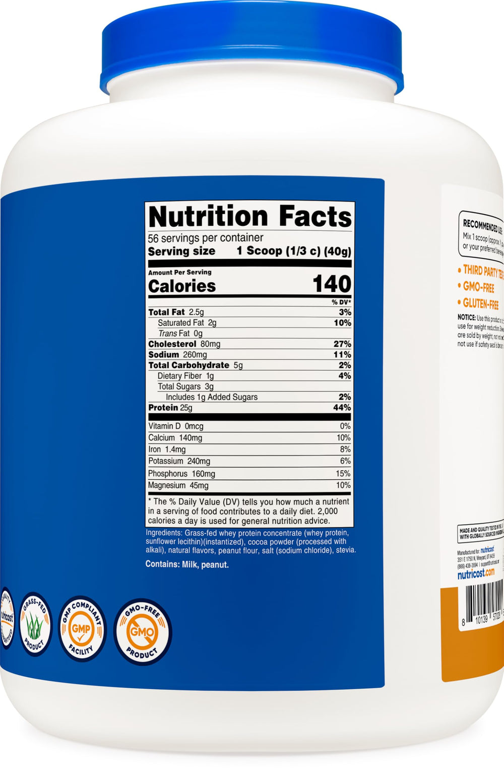 Nutricost packaging with recipe ideas highlights flexible protein usage.