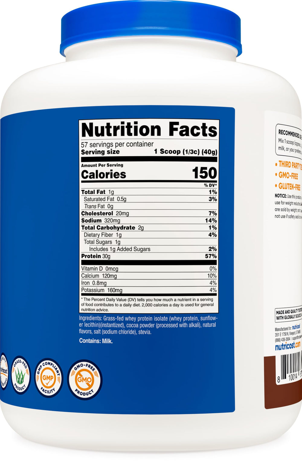 Nutricost ingredients panel emphasizes clean, simple formulation