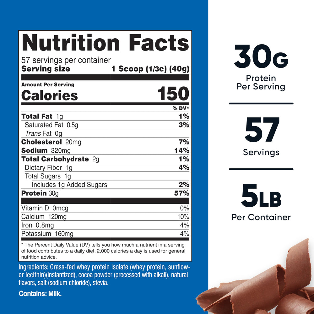 Nutricost chocolate whey isolate scoop for a quick protein boost after training