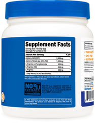 Nutricost L-Arginine Complex bottle in gym scene, suggesting active use