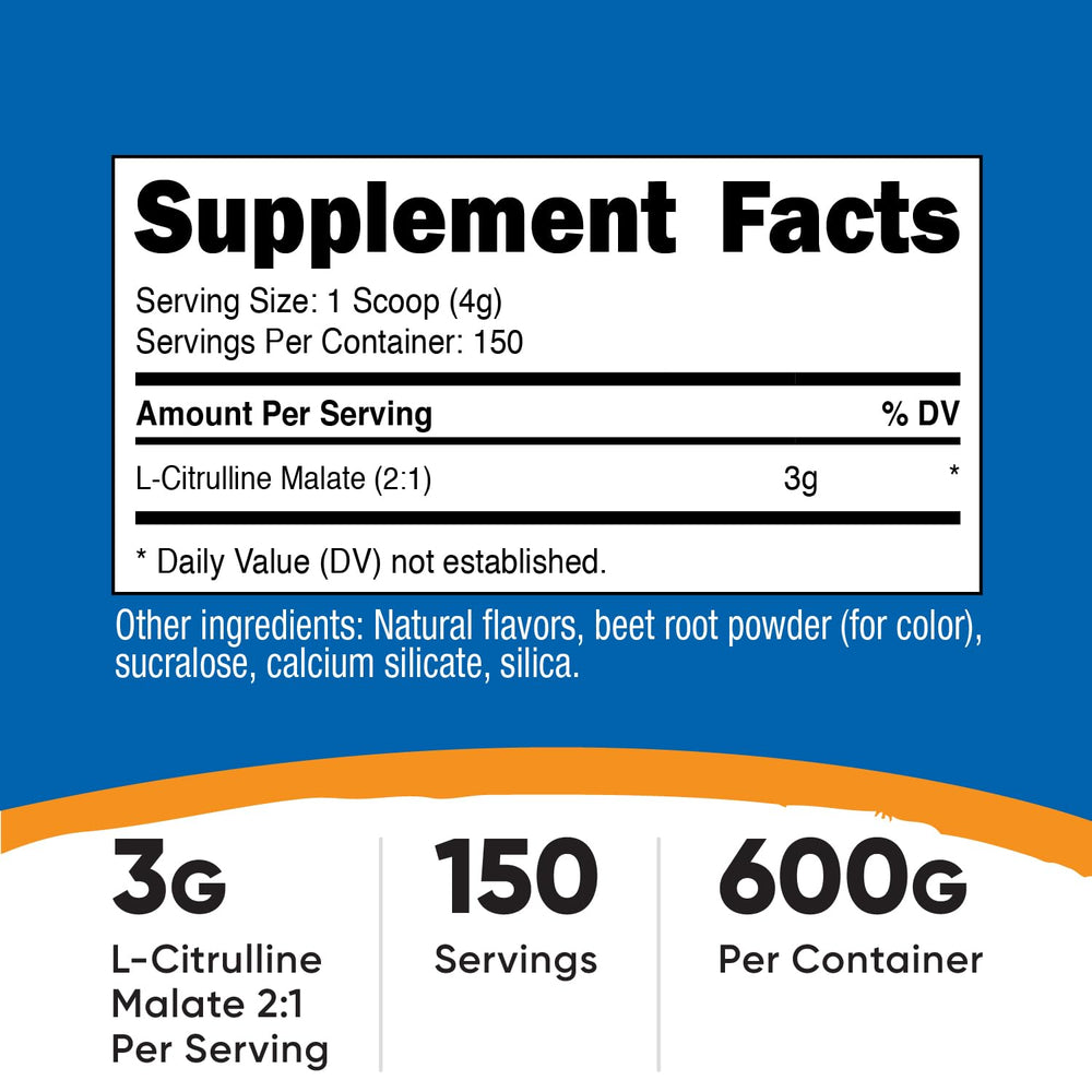 Nutricost L-Citrulline Malate 2:1 fruit punch being poured for pre workout boost