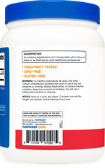 Nutricost bottle label emphasizing GMP quality and non-GMO promise