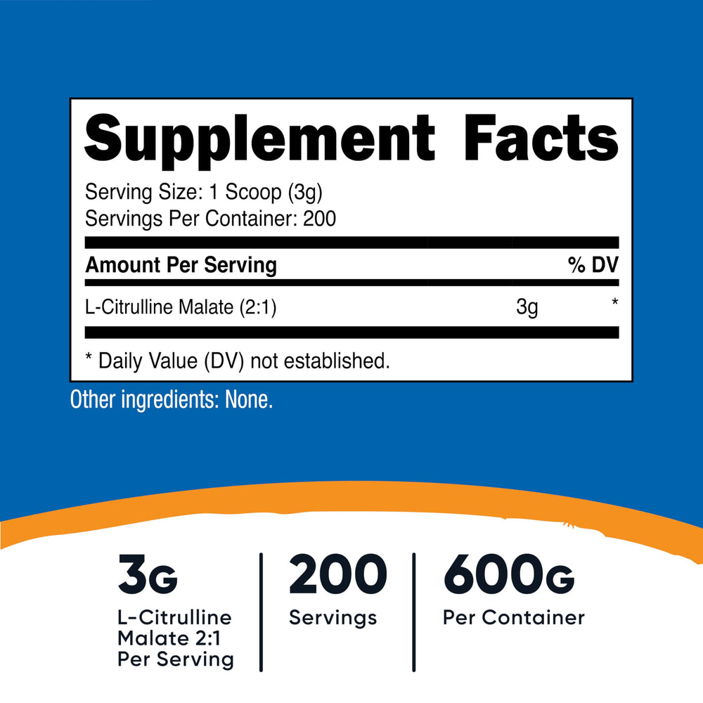 Nutricost L-Citrulline Malate powder being measured for easy mixing