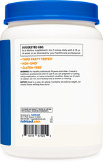 Nutricost L-Glutamine Powder container label with clear ingredients claim