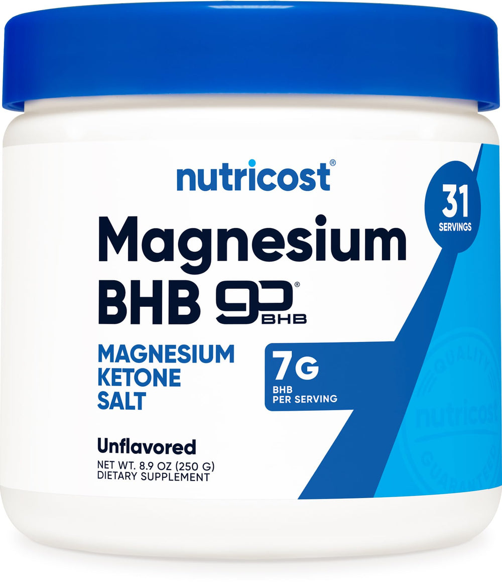 Nutricost Magnesium BHB salts bottle shows keto-friendly daily-use product