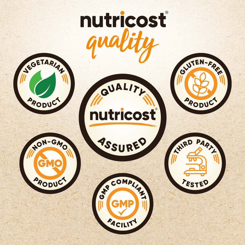 Nutricost Organic Pea Protein Isolate 5 lb bag, gluten-free option.