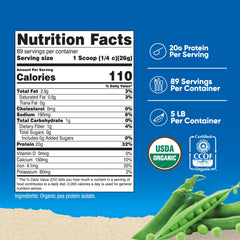 Nutricost Organic Pea Protein Isolate with scoop, 20 g per serving for quick protein.