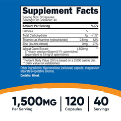 Nutricost Spermidine Wheat Germ Extract capsules for easy daily use.