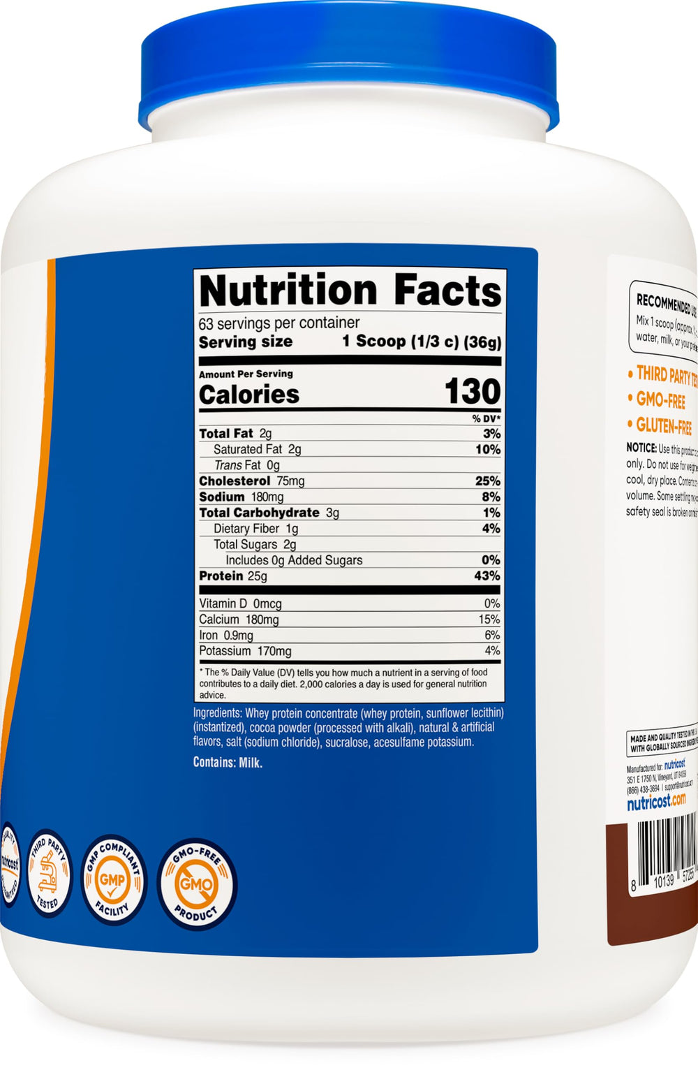 Nutricost chocolate whey facts and recommended use for daily protein