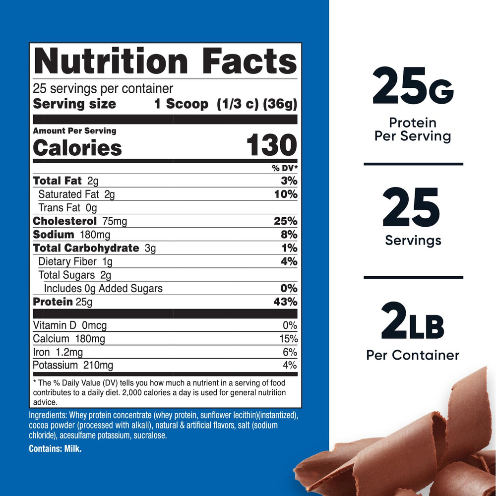 Nutricost Whey Protein Concentrate Chocolate scoop provides quick protein at home