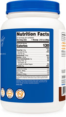 Powder dissolving smoothly in a glass of water with Nutricost tub