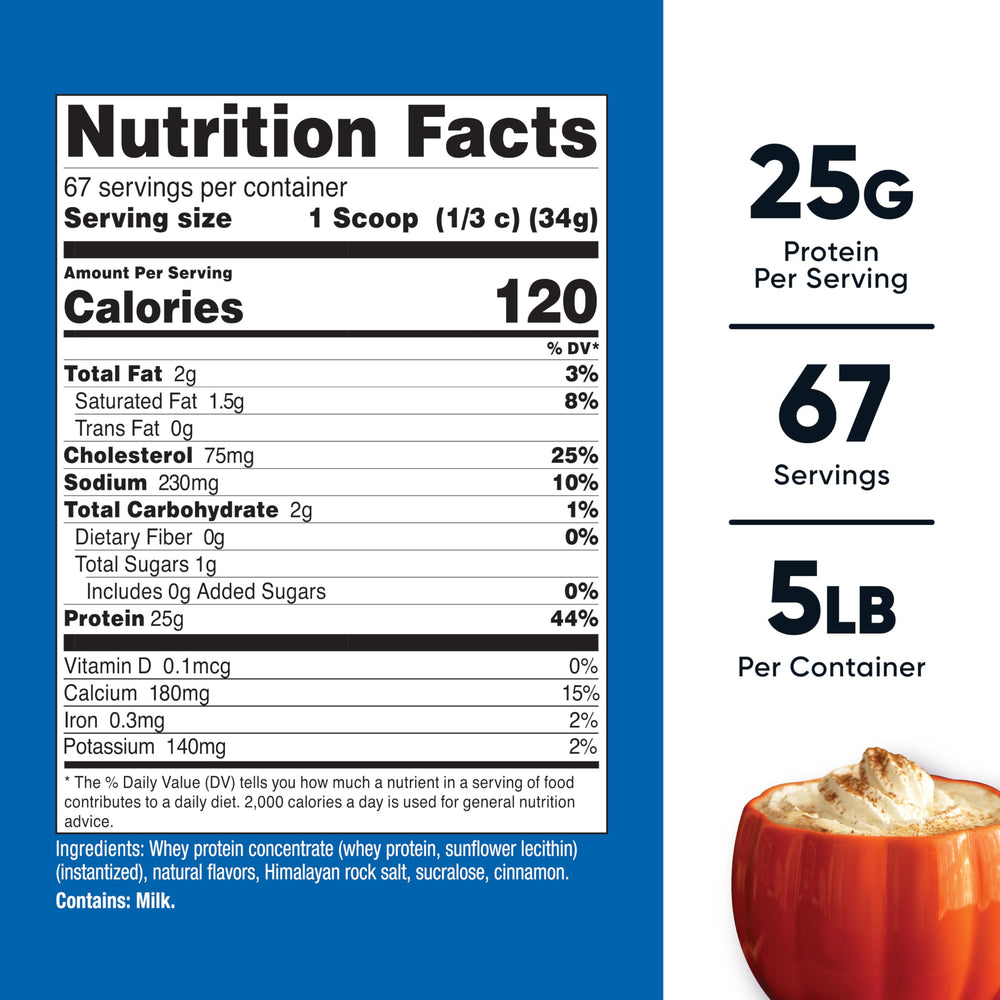 Nutricost pumpkin spice powder measured for a quick smoothie