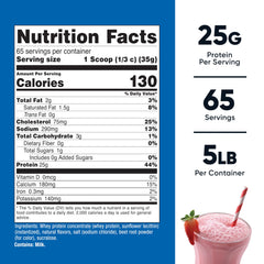 Nutricost Whey Protein Concentrate Strawberry Milkshake bottle pour showing easy mixability.