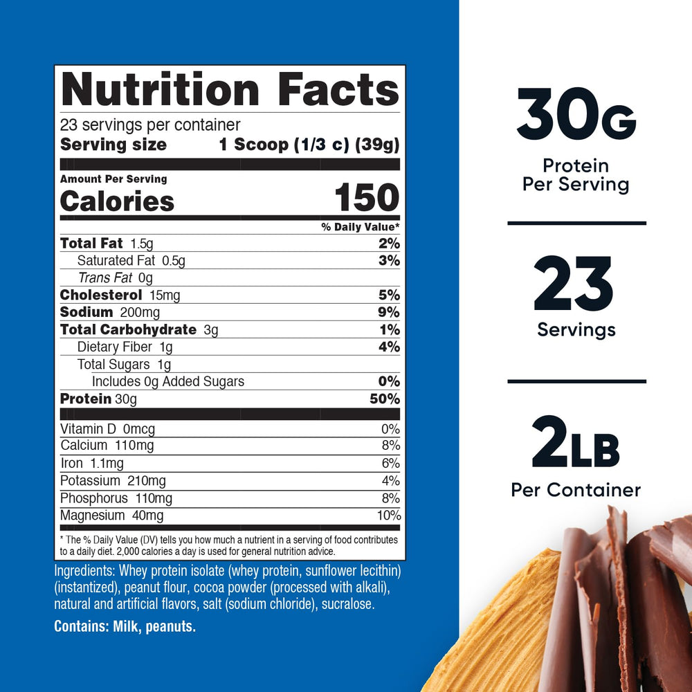 Nutricost Whey Protein Isolate Chocolate Peanut Butter scoop enables easy post-workout portions.