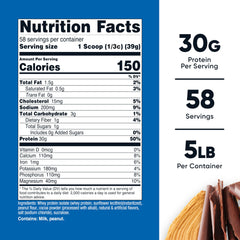 Nutricost Whey Protein Isolate scoop with chocolate peanut butter flavor for easy mixing.