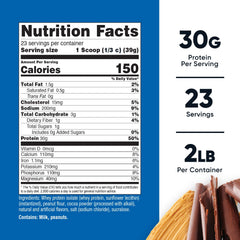 Nutricost Whey Protein Isolate Chocolate Peanut Butter scoop enables easy post-workout portions.
