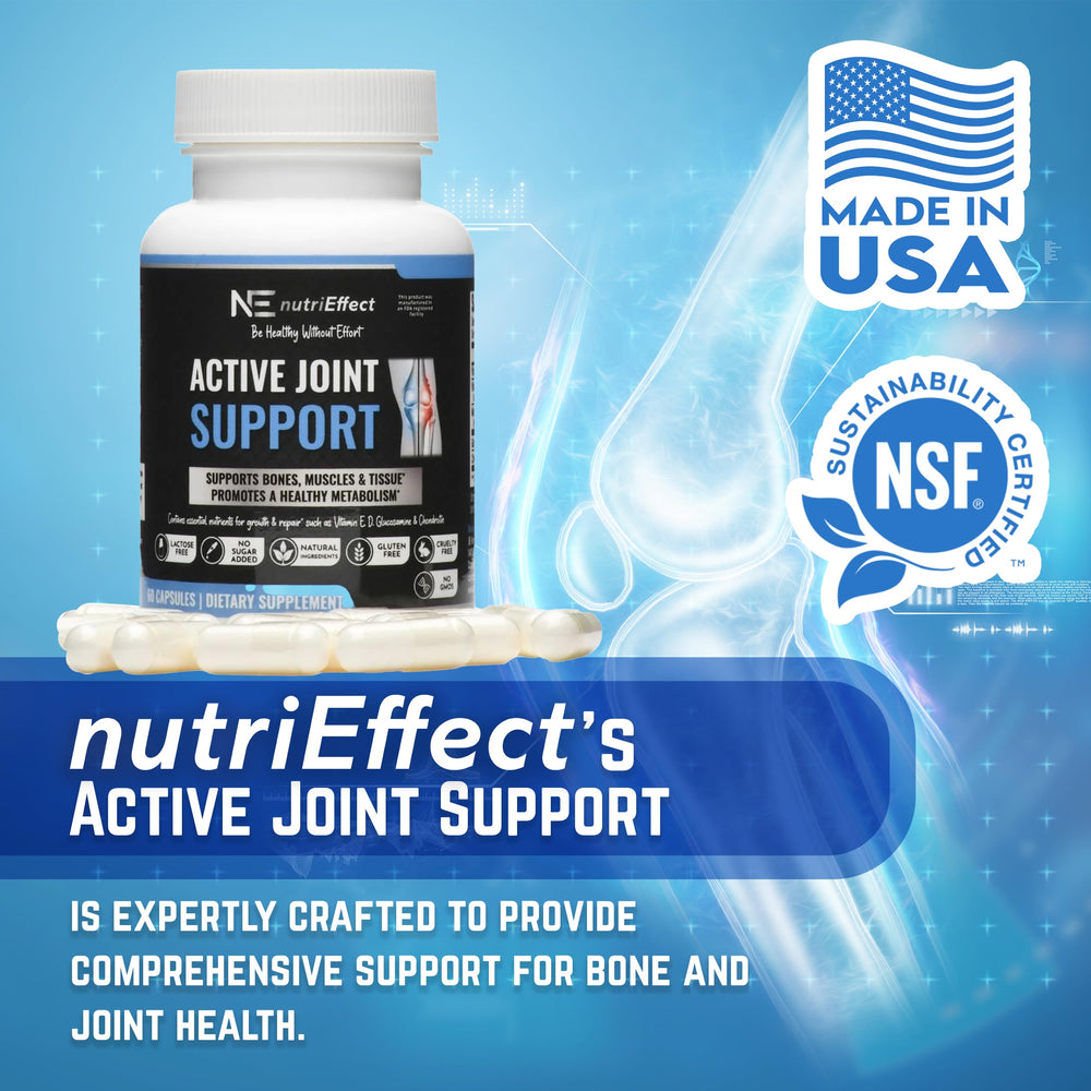 nutrieffect Active Joint Support capsules closeup for daily convenience