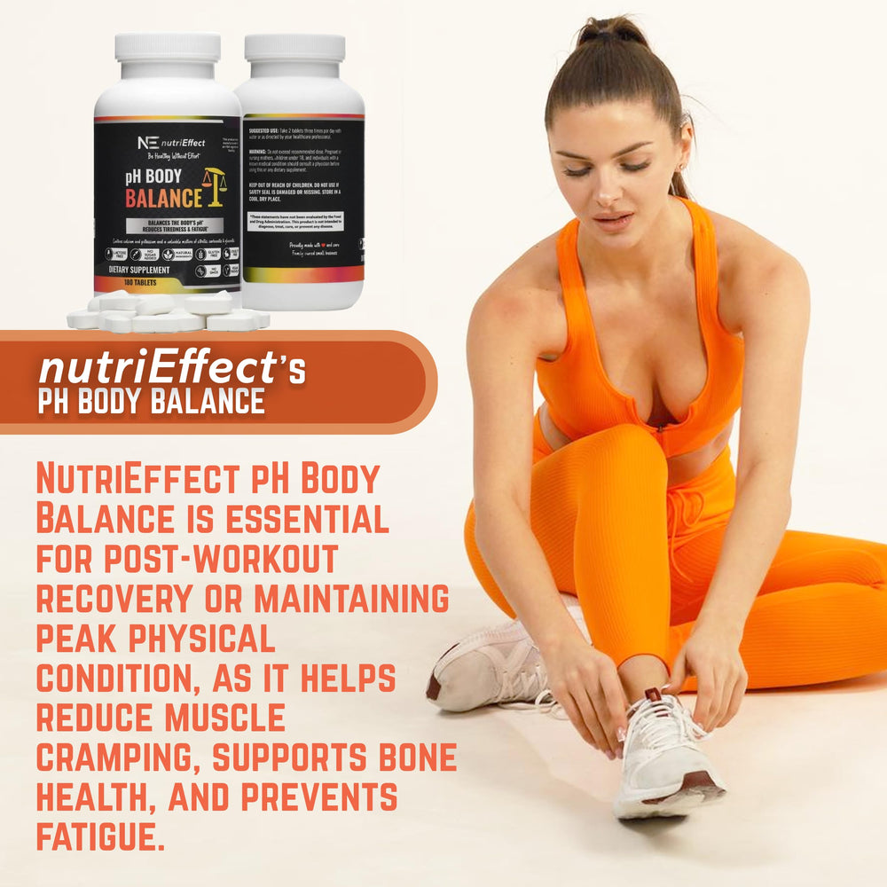 NutriEffect pH Balance tablets pouring into a glass for easy daily intake