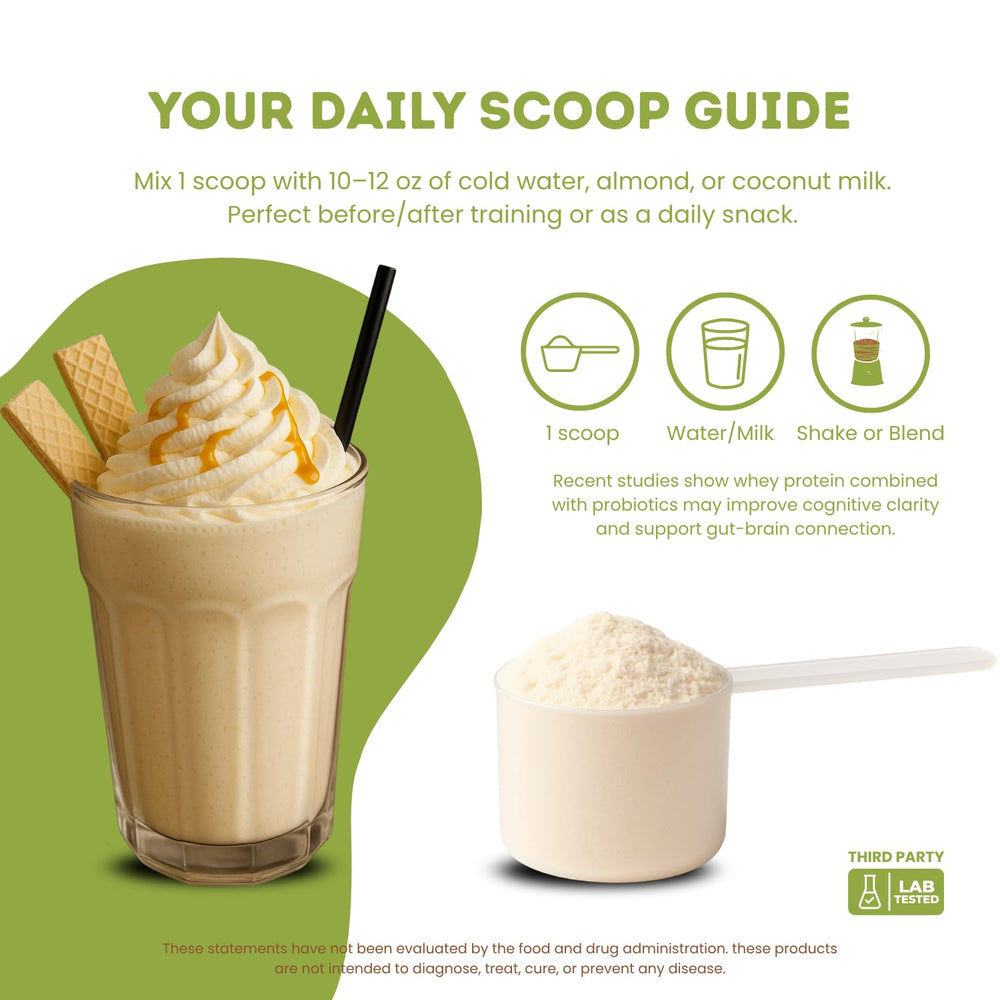 Nutrigenius+ chocolate flavor scoop demonstrates easy mixing