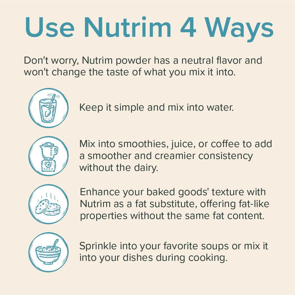 NUTRIM Oat Bran Powder stirred into a bowl of oatmeal