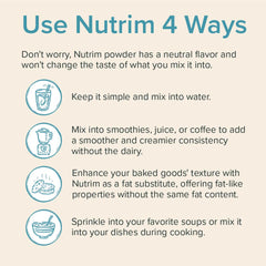 NUTRIM Oat Bran Powder stirred into a bowl of oatmeal