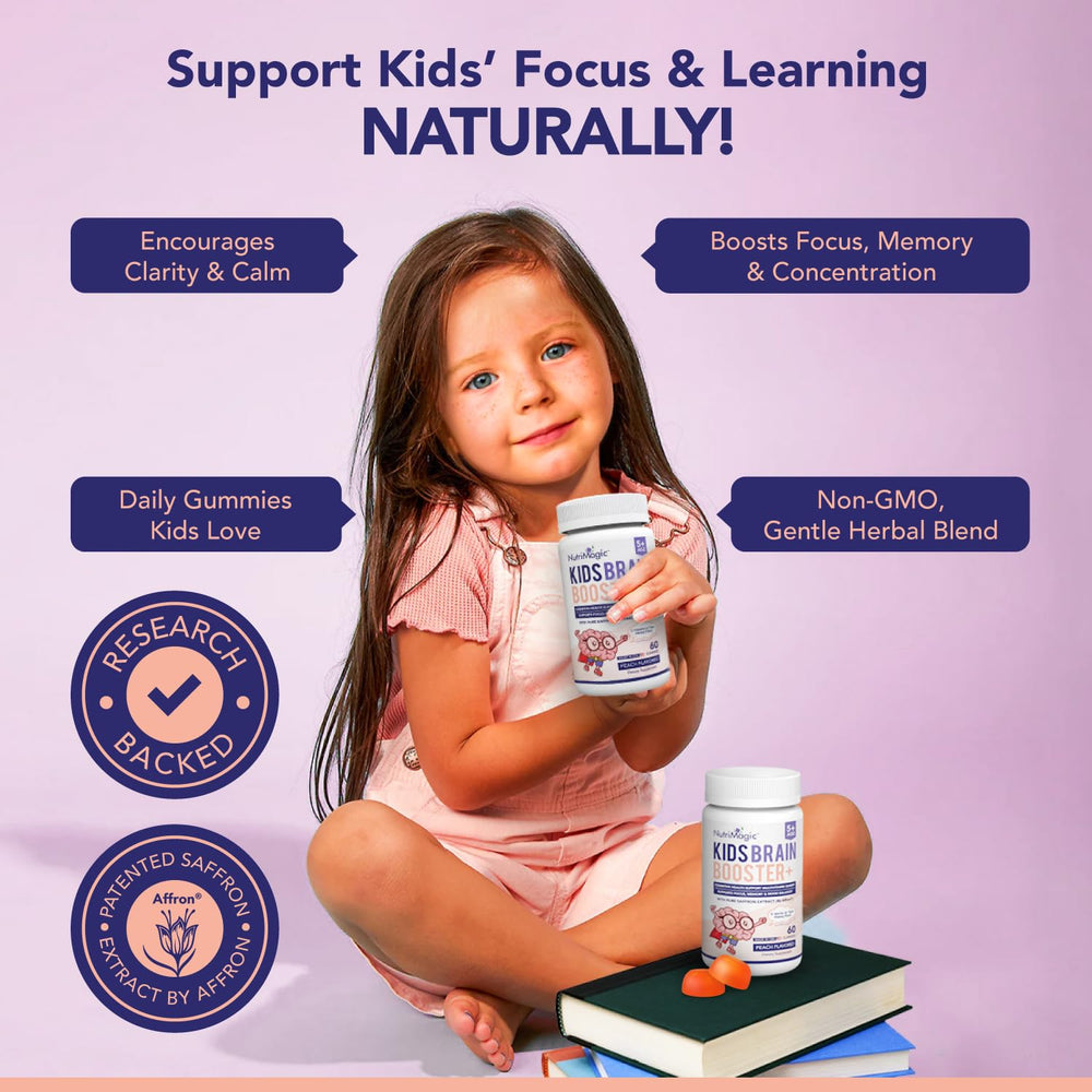 Tropical peach flavored NutriMagic gummies kids enjoy taking daily